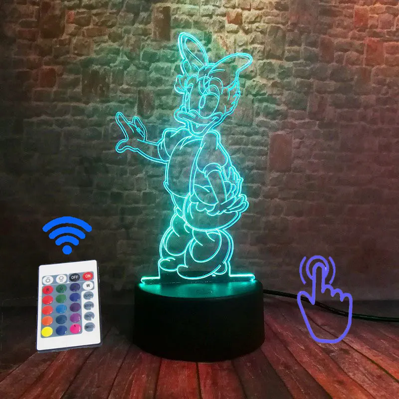 Микки Аниме Figma 3D светодиодный стол Ночной светильник 7 цветов Изменение сна светильник Мышь мягкий термополиуретановый чехол для телефона с Мышь фигурка из аниме «Astroboy(светильник-Набор для творчества, обучающая игрушка для малышей - Цвет: Remoter and Touch