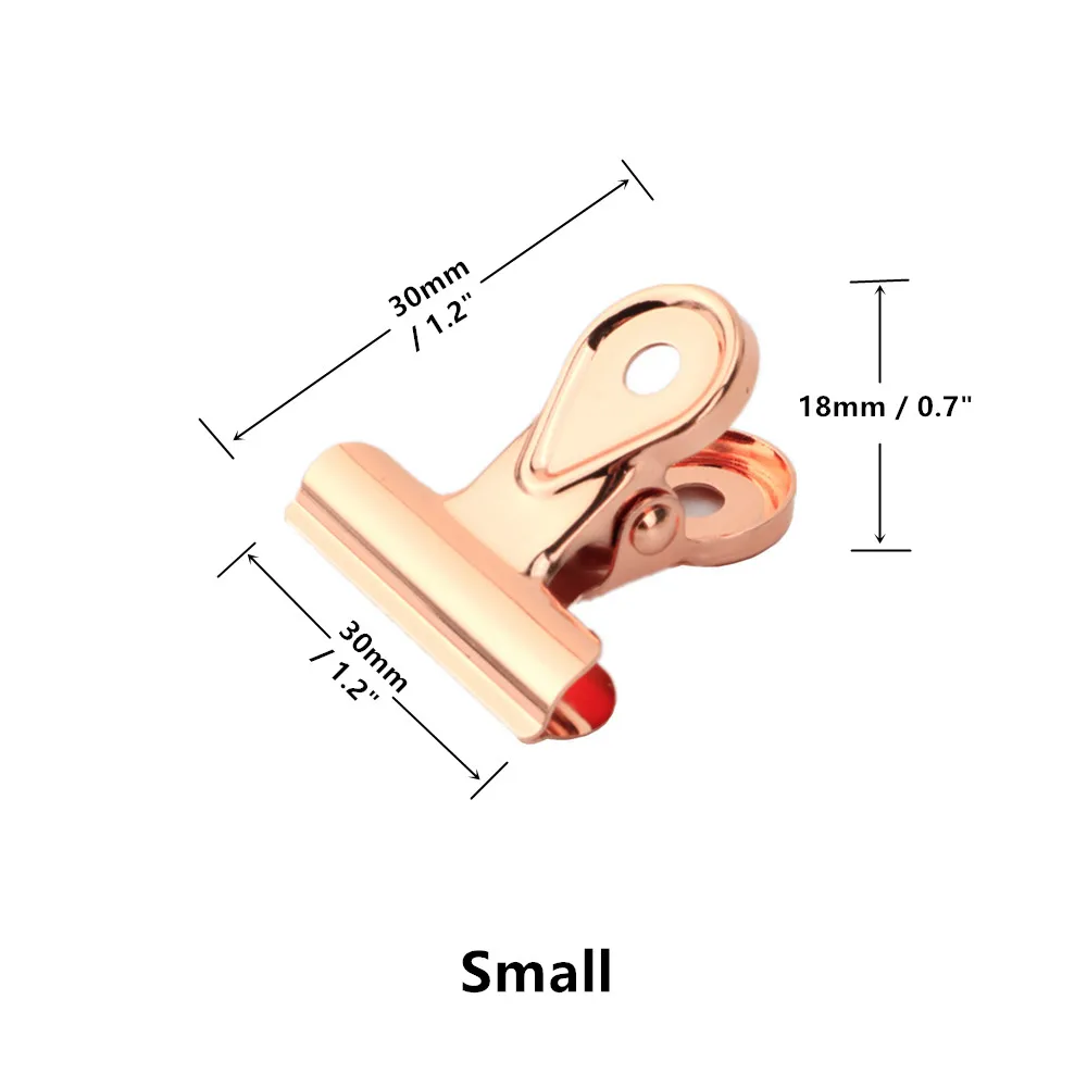 Rose Gold Small Bulldog Clips