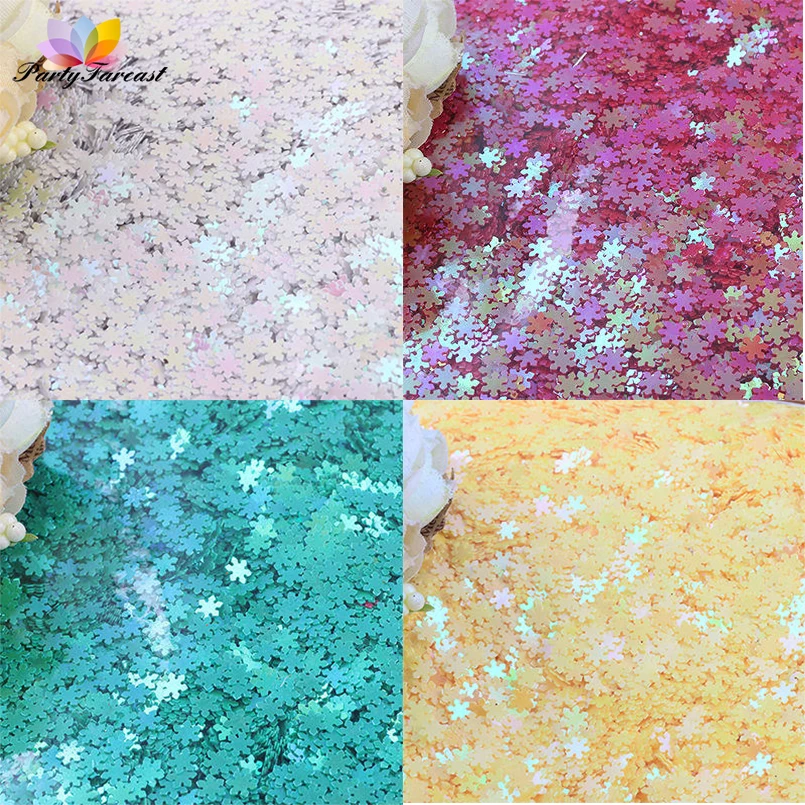 

PF 40g Loose Sequins 5mm Snowflake for Christmas Xmas Colorful Sequins for Crafts DIY Scrapbooking Accessories Nails Paillettes