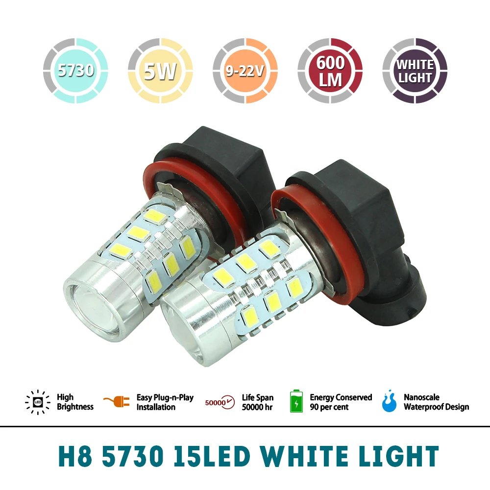 Modifygt 4x H8 H9 H11 светодиодный высокой мощности 5730 15 Светодиодный 7 5 Вт