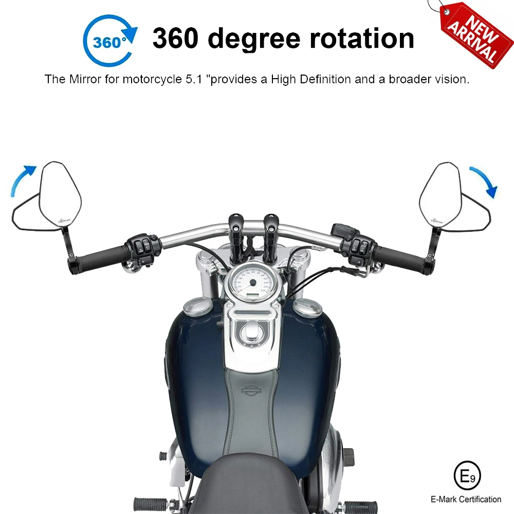 

KEMIMOTO 22mm 7/8" Motorcycle Handlebar End Rear View CNC Mirrors For BMW 1200gs adv for Yamaha For Honda For Suzuki For KTM