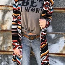 Женский кардиган, новая мода, длинный рукав, кардиган с геометрическим принтом, подходящие кардиганы, повседневные длинные кардиганы, пальто, куртка