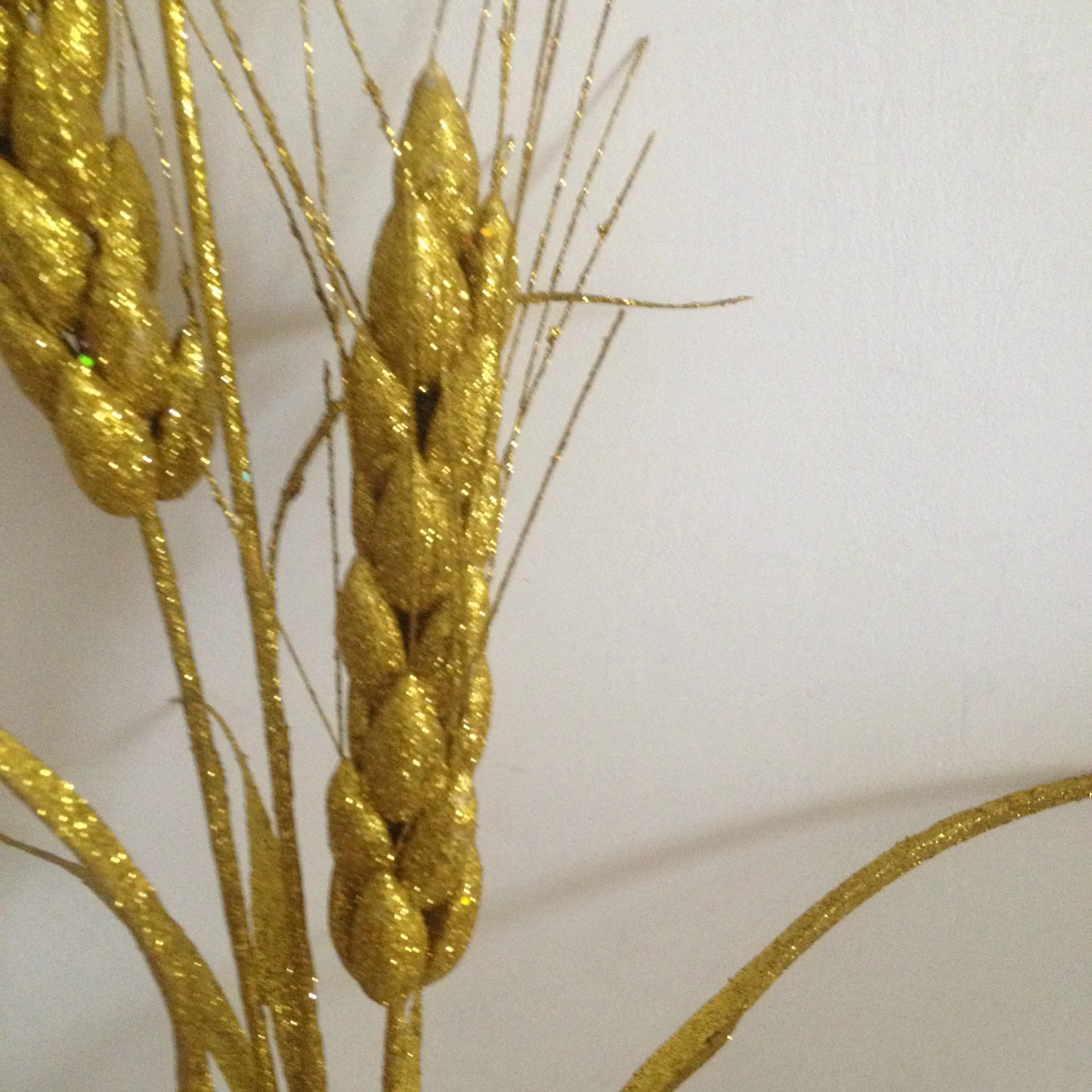 12 шт. Блестящий искусственный цветок пшеничное ухо 75 см рождественские украшения Блестящий Искусственный завод позолоченный для украшения дома