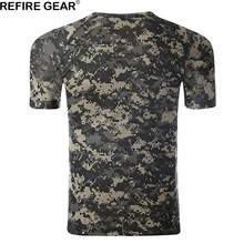 Refire gear уличная камуфляжная футболка мужская с коротким рукавом Футболка с круглым вырезом дышащая быстросохнущая ACU походная футболка для кемпинга