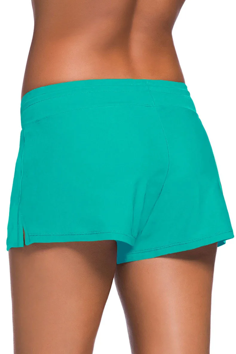 Женские шорты для плавания из двух частей, раздельные Шорты для плавания, одноцветные купальные брюки, женские спортивные шорты для бега, пляжа, размера плюс