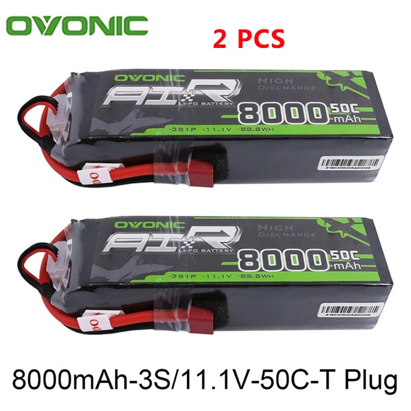 2 шт. батарея osonic LiPo 8000 мАч 11,1 В LiPo 3S 50C-100C аккумулятор T XT60 штекер для большого размера RC вертолет грузовик Квадрокоптер - Цвет: 2PCS T-Plug 8000mAh