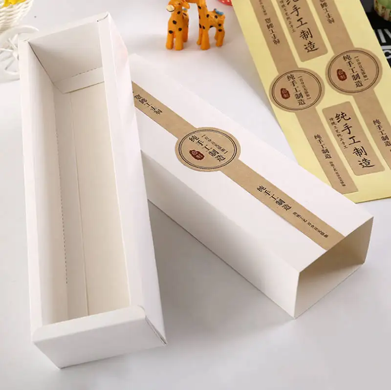 White 100 шт коробки для миндального печенья Mooncake бумажная коробка ящик стиль коробки черный/коричневый/белый большой крафт - Цвет: White