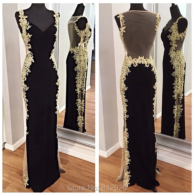 vestito nero accessori oro