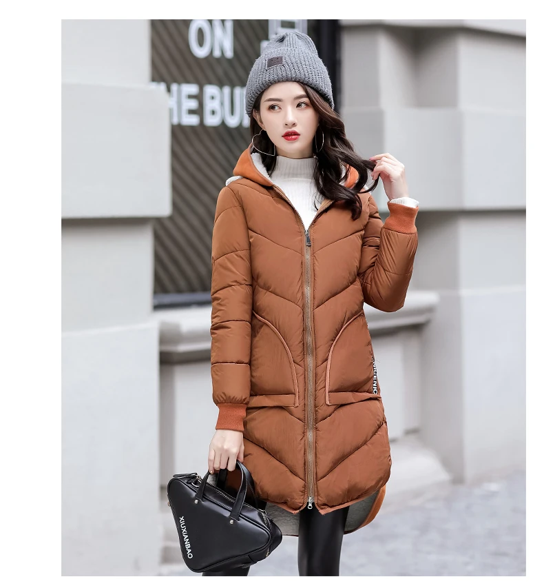 Зимняя новая женская модная повседневная бархатная куртка Женская парка с капюшоном Толстая теплая милая куртка с принтом H722