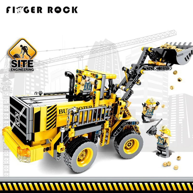 

DIY Bulldozer Engineering Car Technic Excavator Wheel Loader Sets Building Blocks Bricks Series Compatible With LegoINGLYs 4208