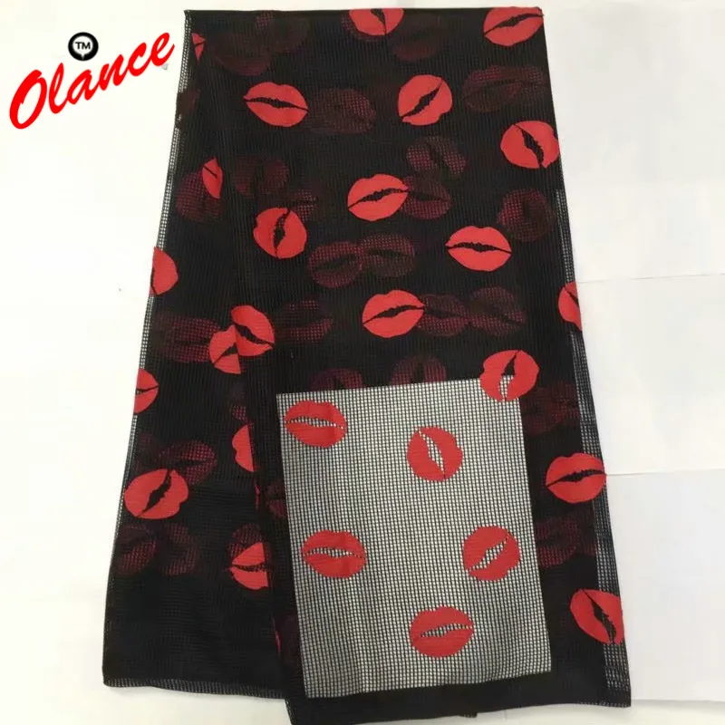 

Hot Sale New Arrival Bright red lipstick Pattern Design B8F8 Free Shipping Party Dress with Cheap Price Tulle Lace Fabric