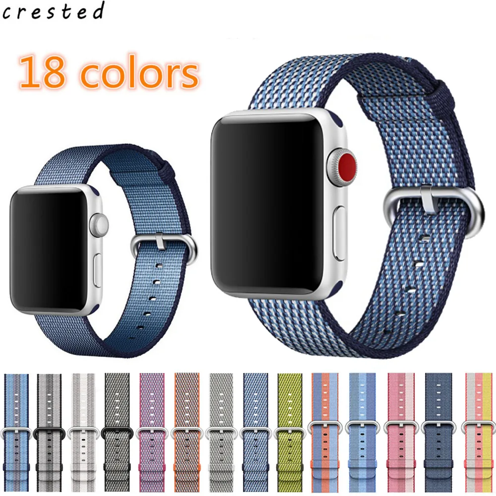 5 Color Sports 2 Woven Nylon Strap For Apple Watch Iwatch Series1 2 38mm 42mm Wrist