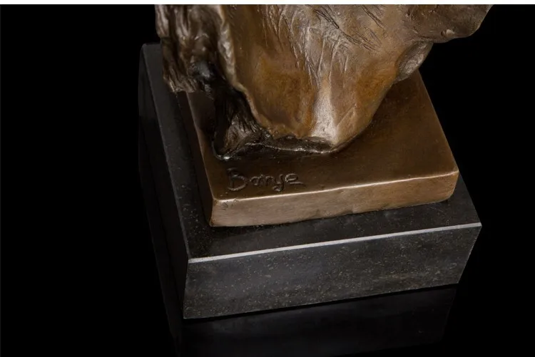 ATLIE 32 см бронзовая Львиная голова скульптура животное Бюст Статуя Статуэтка дикая природа Медь Металл Искусство Декор Аксессуары