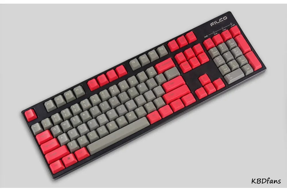 Топ Печатный keycap pbt Материал для механической клавиатуры 104 клавиш красный серый keycaps