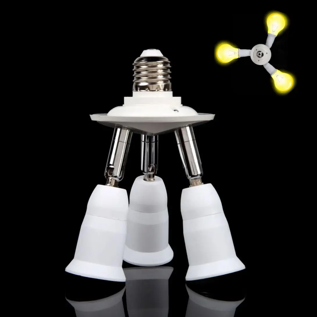 

3 in 1 250W 90 - 240V Adjustable E27 Light Bulb Adapter Holder Socket Splitter Lamp Base Suitable for Home / Studio