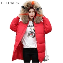 

2018 New Fashion Women Winter Jacket With Fur collar Warm Hooded Female Womens Winter Coat Long Parka Outwear jaqueta feminina