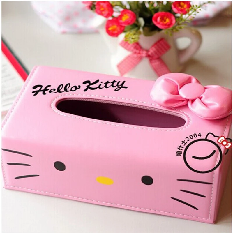 

Hello Kitty Napkin Holder Box Leather Tissue Box Waterproof Bathroom Container Tissue Box Car Office Hello Kitty Pouch Drawer