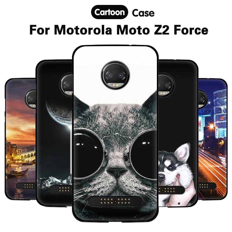 Мягкий силиконовый чехол EiiMoo для Motorola Moto Z2 Force XT1789 мультяшный телефона Z 2 |