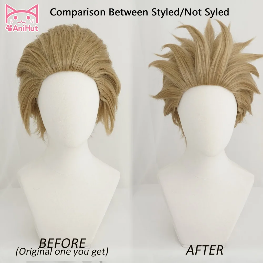 Comprar AniHut Hawks n° 2 Boku No héroe Academia Peluca de Anime Cosplay mi héroe Academia Academia Cosplay cabello Hawks corto marrón Anime pelucas