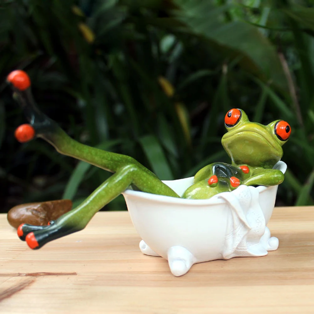 

Miniature Green Frog Figurine Cute Mini Resin Statue Craft Ornaments Home Decoration for Living Room Windowsill Garden (6081)