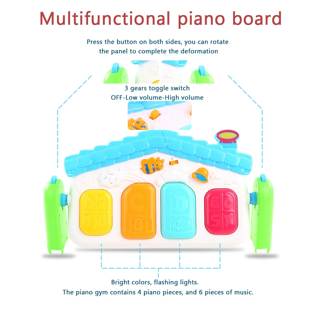 Лидер продаж детский игровой коврик ногами и играя на фортепиано бодибилдинг с мигающими огнями для ребенка интеллектуальная обучающая игрушка