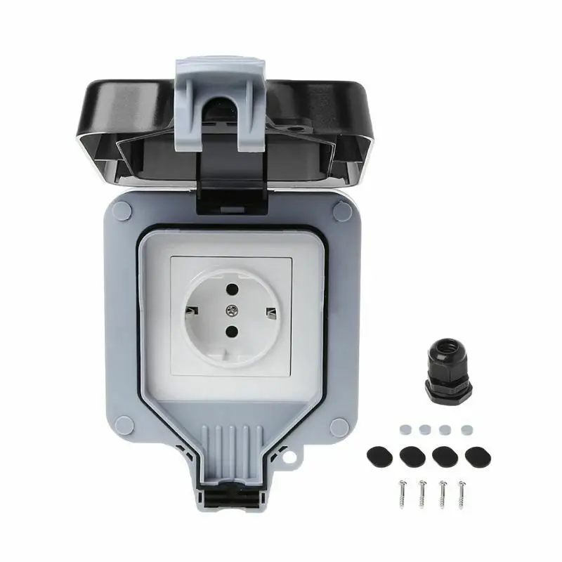 

Power Supply Switch socket Kitchen Ports Outdoor 16A Single/Double Bathroom Workshops Gardens Outlet Convenient