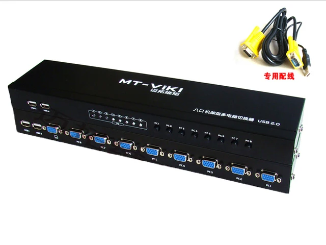 Nuevo actualizado 8 puerto USB 2.0 KVM switch, conmutador