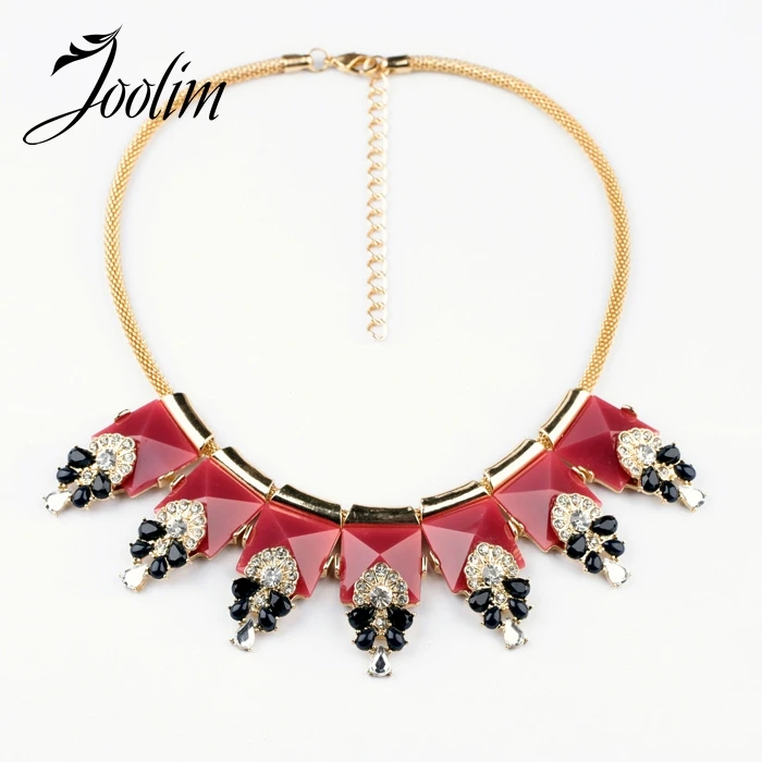 

JOOLIM Jewelry Wholesale/ Snake Chain Square Red Pendant Chokerse Necklace Design Jewelry Free Shipping