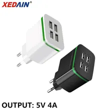 Универсальное зарядное устройство XEDAIN с 4 портами Usb, адаптер питания, 5 в, 4 а, штепсельная вилка европейского стандарта, дорожное настенное зарядное устройство для планшетов samsung, iPhone, iPad, sony, htc, LG
