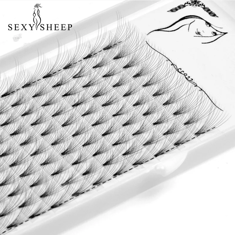 

SEXYSHEEP 120PCS 10P Short stem Eyelashes Natural Extension Handmade Fans Lash Hot Selling Eyelash