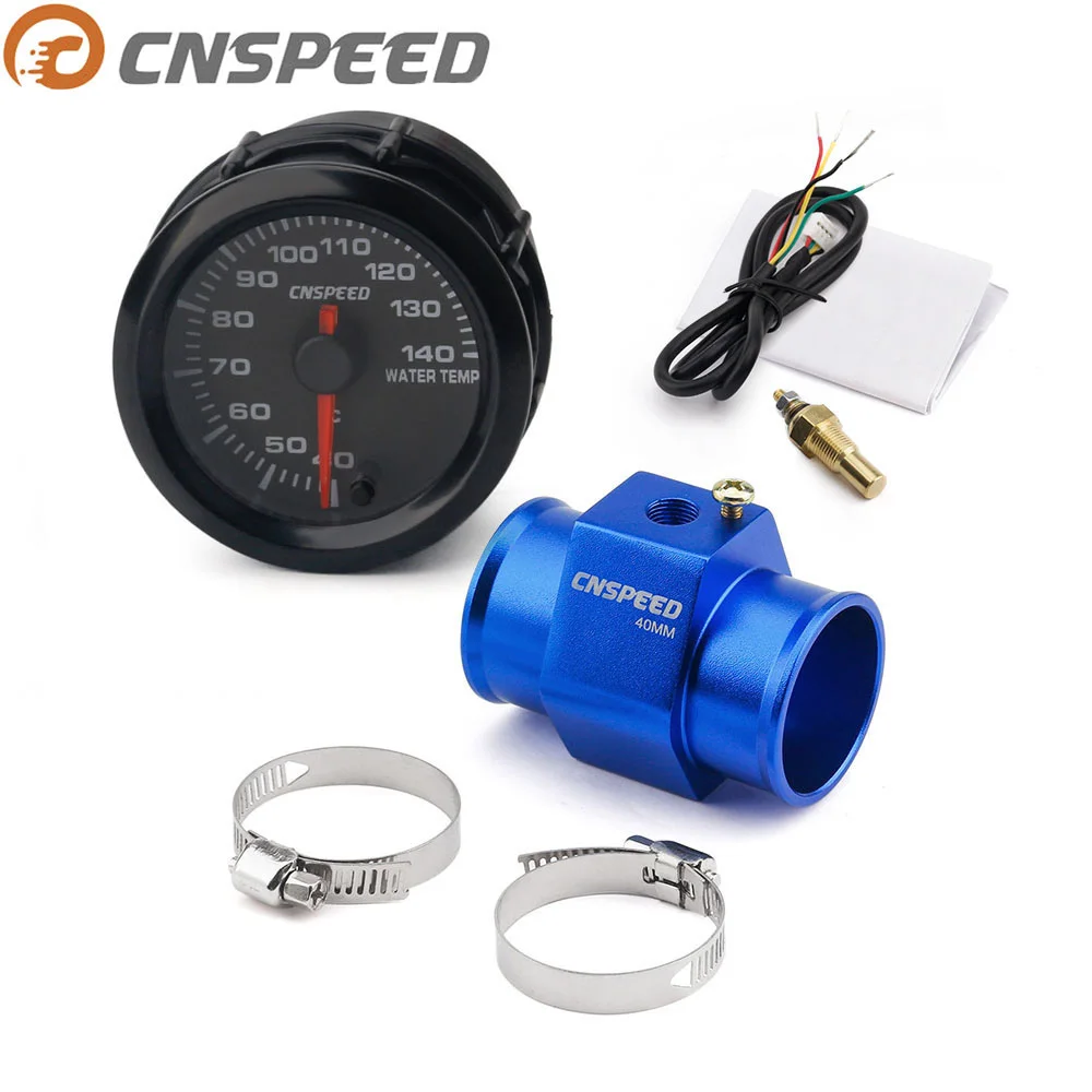 CNSPEED 2 '' 52mm Water Temperature Gauge car 7 colors Led 40 140