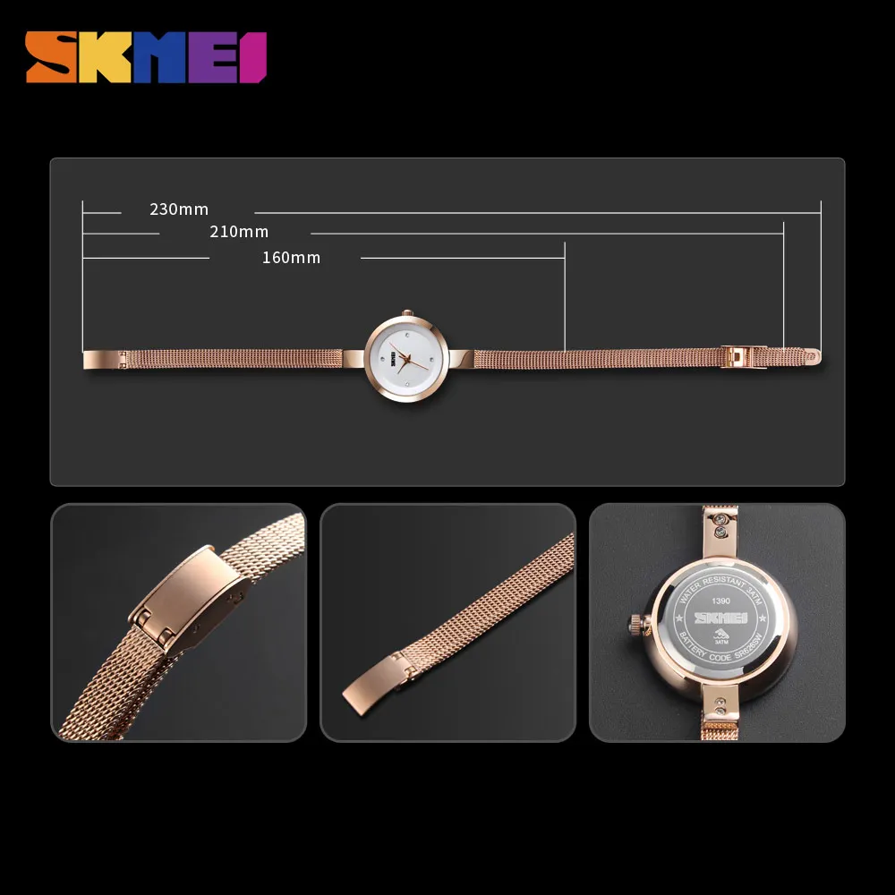 2018 новые модные Relogio Feminino SKMEI роскошные женские часы из нержавеющей стали тонкий