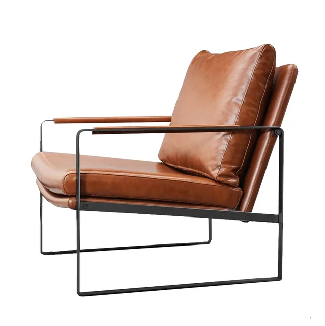 Best Offers Modern Design Armchair / Sweden Design Sofa Chair with Armrest / Goose Leather Filled Backrest Cushion Best Offers Modern Design Armchair / Sweden Design Sofa Chair with Armrest / Goose Leather Filled Backrest Cushion