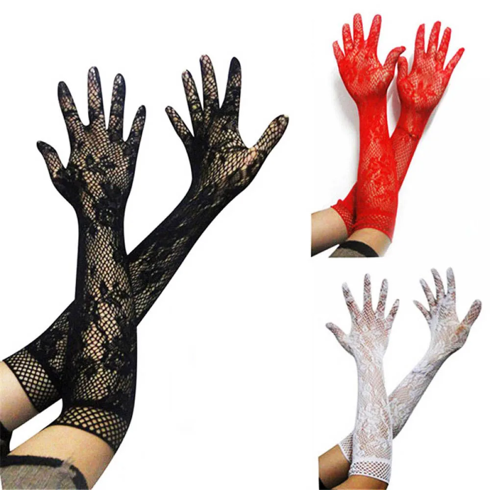 

2018 Sexy lace gloves 2017 hot sale wholesale women's summer sunscreen thin long UV blocking gloves black Lace Gloves 3 colors