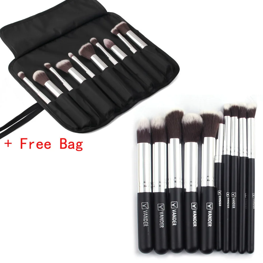 (10pcs/set) Lot Professional Makeup Brush Sets Foundation Kabuki