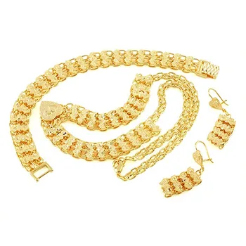 

Wedding/Party Jewelry Gold GF Womens Necklace+Bracelet+Earrings Set Jewelry Not satisfied, 7 days no reason to refund