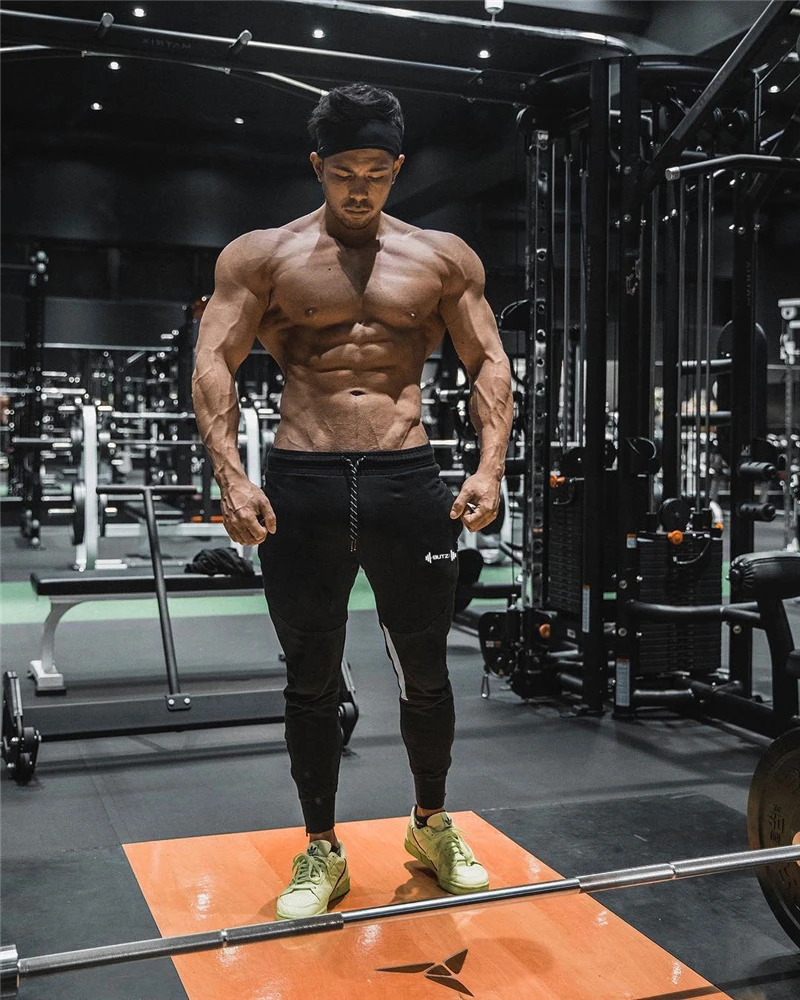 Мужские спортивные штаны muscle тренировочные джоггеры повседневные осенние