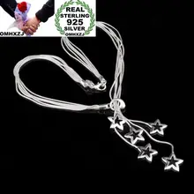 OMHXZJ/ ; модный подарок для женщин; Серебряная цепочка со звездами; браслет из стерлингового серебра 925 пробы+ ожерелье; комплект ювелирных изделий; SE52