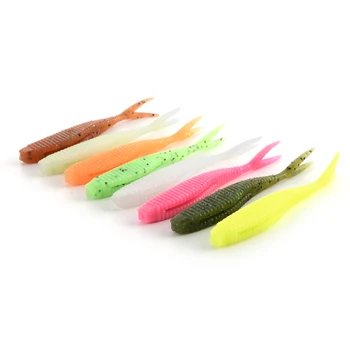 

Fishing Lure Screw Fork Tail Soft Bait Add Salt Worm Swallow Tails Artificial Glow Lures Mandarin Fish Bass 6/7cm 20 Pieces Bag