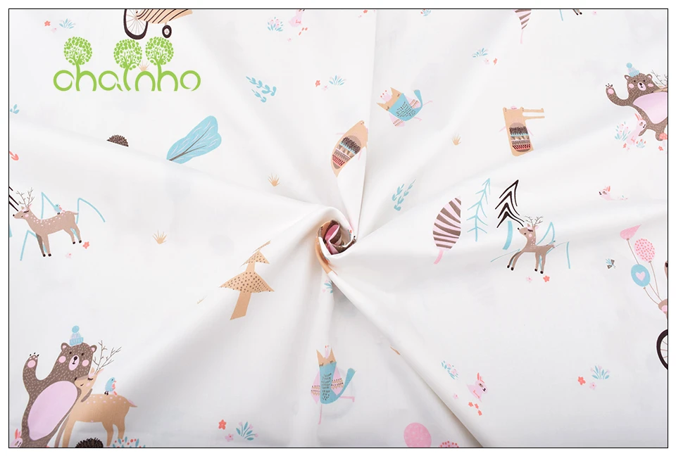Chainho, саржевая хлопковая атласная ткань с принтом, серия мультфильмов, для самостоятельного шитья, простыня для детей и малышей, подушка, материал для подушки