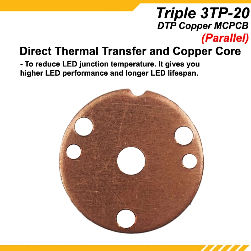 KDLITKER тройной 3TP-20 DTP медный MCPCB для Cree XP серии/Nichia 219 серии/3535 светодиодов-параллельные или индивидуальные(5 шт