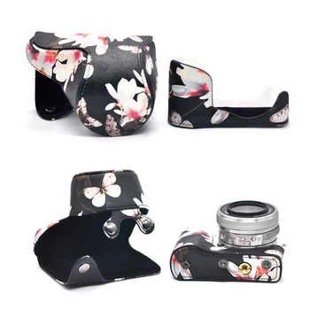 

Roadfisher Flower PU Leather Camera Bag Insert Case Fit Sony NEX-5R 5T 3N A6000 A5000 A5100 16-50mm Canon 100D Fuji XM1 XA1 XA2