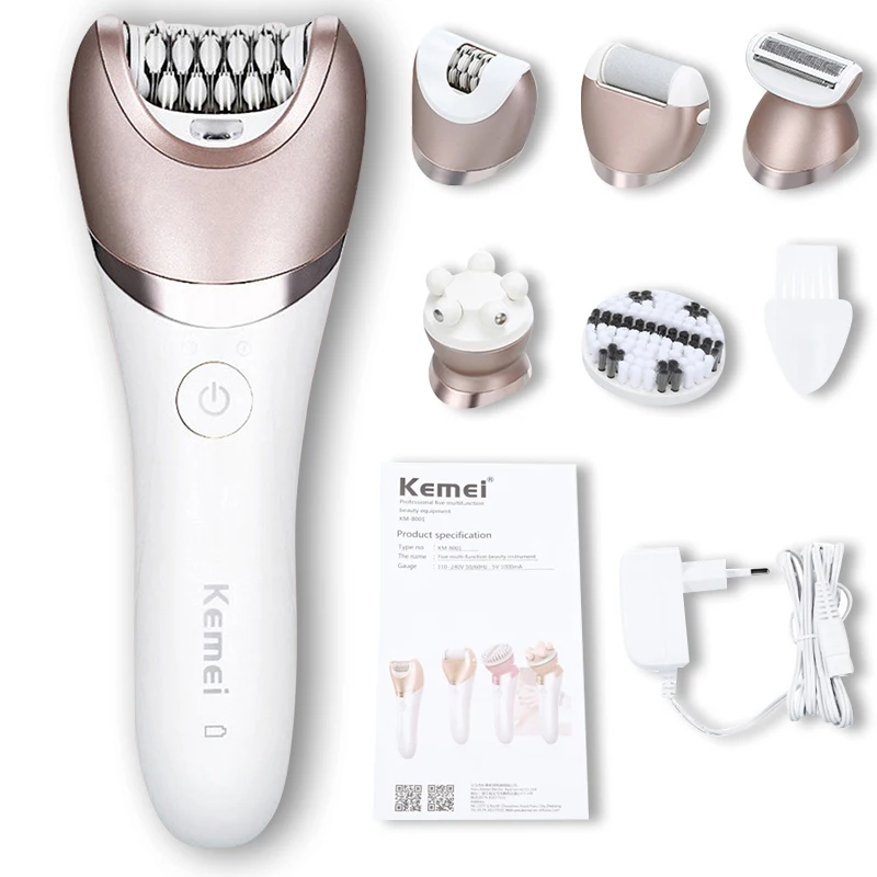 

5in1 Electric Ladies Epilator Hair Removal Machine Women Hair shaver Scraping Female Shaving Machine Ladies Trimmer