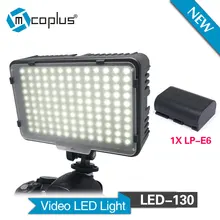 Mcoplus LED-130 Video Light with 1 x LP-E6 Battery for Canon Nikon Sony & DV Camera Camcorder