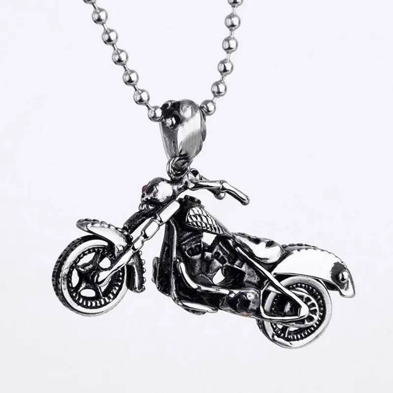 WAWFROK,, мужское ожерелье из нержавеющей стали, кулон, череп, череп, мотоцикл, Colgante De Colgante, воротник Acero Inoxidable Cadena, воротник N-001