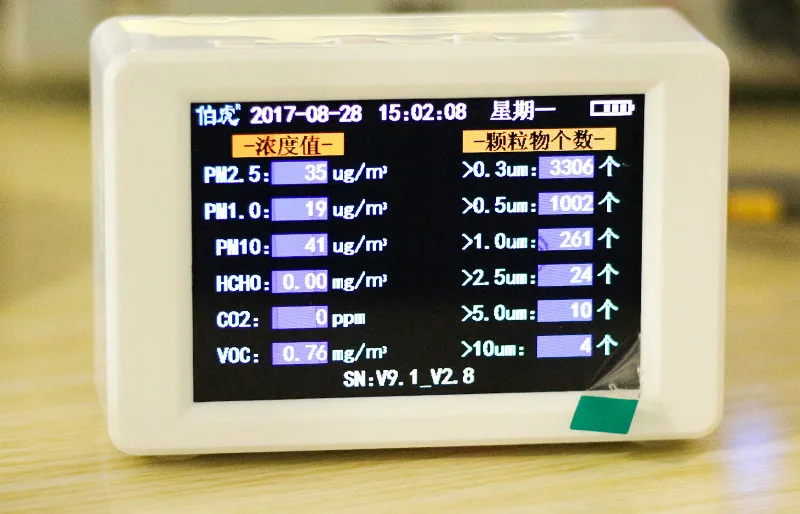 

PM2.5 CO2 formaldehyde haze air detector imported TVOC detector professional WiFi remote co2 remote