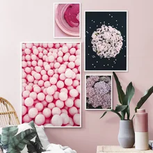 Pink Lilac Flower Fashion Lip Cake Nordic Posters And Prints Wall Art Canvas Painting Wall Pictures For Living Room Home Decor