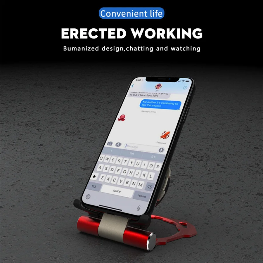 الرجل الحديدي معدنية تشى حامل شاحن لاسلكي هاتف سطح المكتب المتنقل شاحن آيفون X سامسونج S9 S8 10 واط لوحة شحن سريع