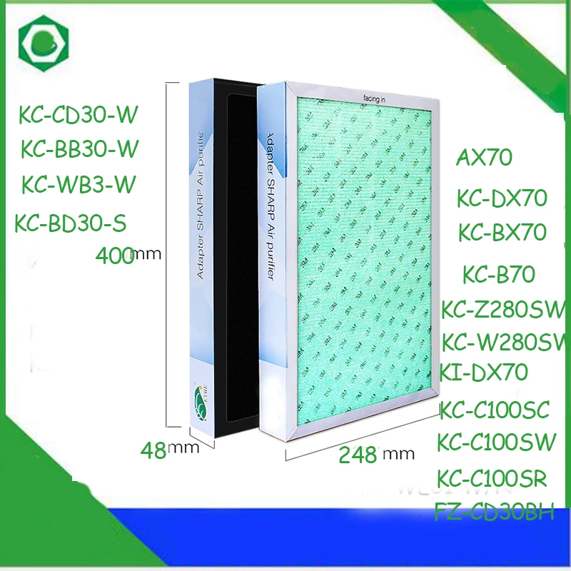 40*24.8*4.8cm Air Purifier Filter for Sharp KC/KI-AX70 KC-C100SC/W/R KC/KI-DX70 KC/KI-BX70 KC-B70Air Purifier