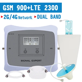 

Walokcon GSM 900 4G Dual Band Cellular Signal Booster 2G GSM 900/4G LTE 2300 2400MHz Mobile Signal Repeater Amplifier 70dB Gain
